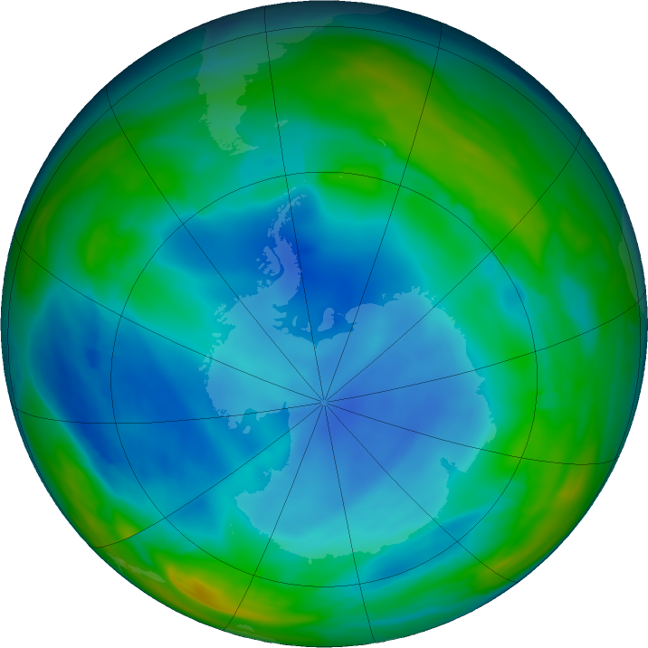 Antarctic ozone map for 29 June 2023